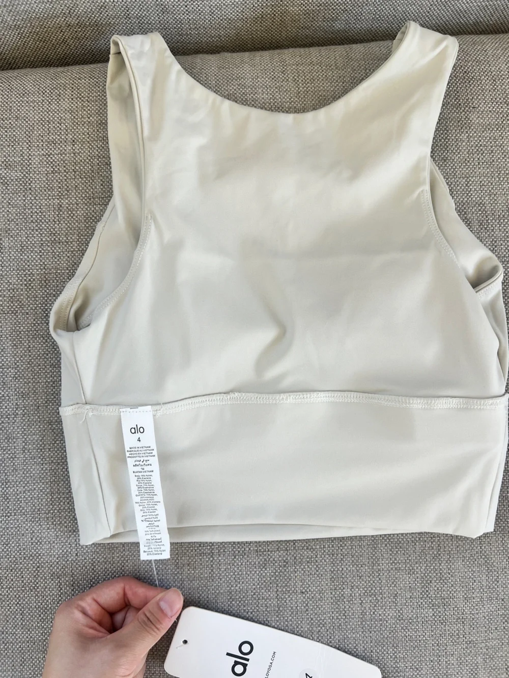 Alo yoga white tank top